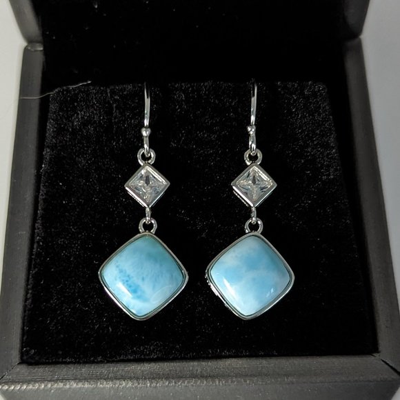 Jewelry - Brand new Earrings Silver 925 with Larimar and Aqua-marine